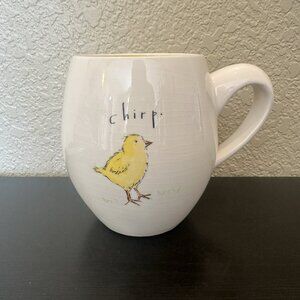 Rae Dunn Magenta Artisan Collection Chirp Mug Easter Peep Chick Yellow Interior